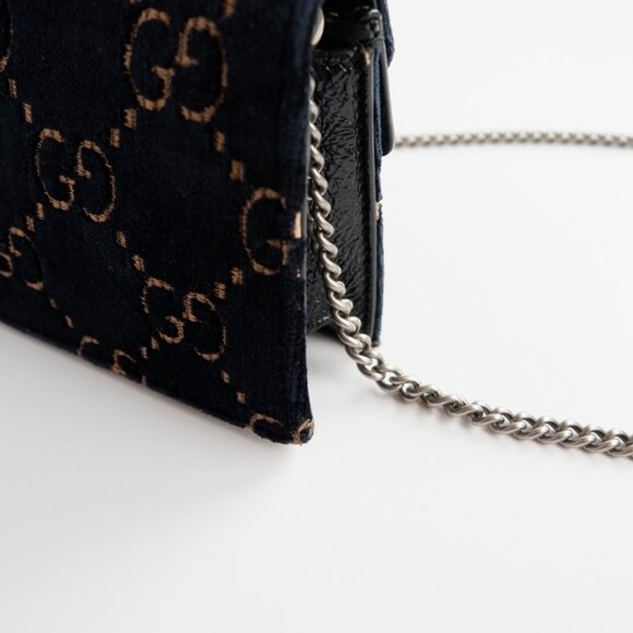 Authentic Preowned Gucci Navy Velvet Super Mini Dionysus Bag - Picture 13 of 16